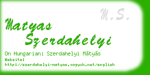 matyas szerdahelyi business card